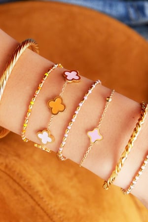 Armband farbiger Klee Grün Edelstahl h5 Bild2